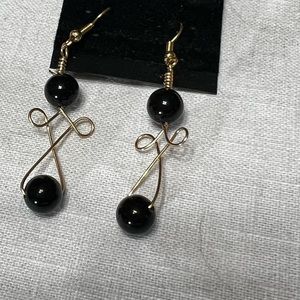 New hand made twisted black Onyx earrings